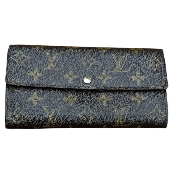 Louis Vuitton Classic Monogram Iconic Portefeuille Sarah Long Wallet Brown - Picture 1 of 11